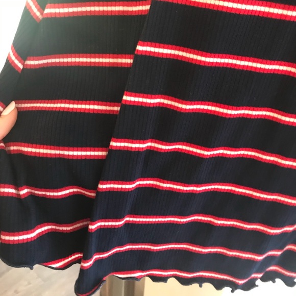 Ribbed T-shirt dress Red White and Navy - Picture 2 of 3